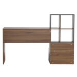 ΓΡΑΦΕΙΟ ΜΕΛΑΜΙΝΗΣ ΜΕ ΒΙΒΛΙΟΘΗΚΗ SYNDYA HM8993.01 ΚΑΡΥΔΙ -ΓΚΡΙ 149x48x105Yεκ. - Image 6