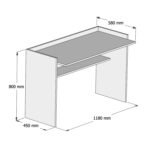 ΓΡΑΦΕΙΟ ΜΕΛΑΜΙΝΗΣ SONAMA ΛΕΥΚΟ CLASSIKER 118x58x80Υεκ.HM9227.12 - Image 2