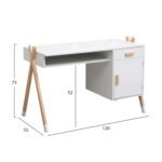 ΓΡΑΦΕΙΟ ΠΑΙΔΙΚΟ PASCHAL HM2496.03 ΜΕΛΑΜΙΝΗ-ΞΥΛΟ ΠΕΥΚΟΥ 120x55x75Υεκ - Image 3