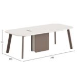 ΓΡΑΦΕΙΟ ΣΥΝΕΡΓΑΣΙΑΣ NEWLINE HM18278 ΜΕΛΑΜΙΝΗ ΚΡΕΜ-ΠΟΔΙΑ ΑΛΟΥΜΙΝΙΟΥ 240x110x75Υεκ - Image 2