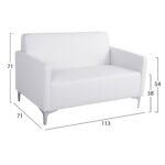 ΚΑΝΑΠΕΣ 2ΘΕΣΙΟΣ NELLIE HM3159.22 ΜΕ ΛΕΥΚΟ PU 113x71x71Υ εκ. - Image 2