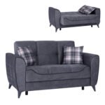 Αγόρασε ΚΑΝΑΠΕΣ 2ΘΕΣΙΟΣ JUANA HM3166.20 ΓΚΡΙ ΜΕ ΣΚΟΥΡΟ ΓΚΡΙ ΡΕΛΙ 156x80x88 εκ. σε μοναδική τιμή στο clickforshop.gr