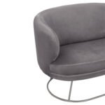 ΚΑΝΑΠΕΣ 2ΘΕΣΙΟΣ ARIEN HM8492.01 ΑΠΟ ΒΕΛΟΥΔΟ ΓΚΡΙ ΜΕ ΑΣΗΜΙ ΒΑΣΗ 125Χ80Χ84Υ εκ. - Image 5