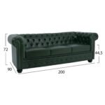 ΚΑΝΑΠΕΣ 3ΘΕΣΙΟΣ T.CHESTERFIELD HM3009.08 ΤΕΧΝΟΔΕΡΜΑ ΚΥΠΑΡΙΣΣΙ 208x90x73 εκ. - Image 2