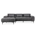 ΚΑΝΑΠΕΣ ΑΡΙΣΤΕΡΗ ΓΩΝΙΑ DIVYA HM3267.02L ΣΥΝΘ.SUEDE ΓΚΡΙ 264x175x99Υεκ. - Image 4