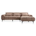ΚΑΝΑΠΕΣ ΔΕΞΙΑ ΓΩΝΙΑ DIVYA HM3267.01R ΣΥΝΘ.SUEDE ΑΝΟΙΧΤΟ ΚΑΦΕ 264x175x99Υεκ. - Image 4