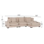 ΚΑΝΑΠΕΣ ΔΕΞΙΑ ΓΩΝΙΑ CRANFIELD HM3287.02R ΜΠΕΖ ΡΙΓΕ ΥΦΑΣΜΑ 315x167(γωνία)x67Υεκ. - Image 2