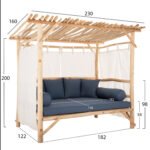 ΚΑΝΑΠΕΣ ΕΞΩΤ. ΧΩΡΟΥ ΜΕ ΣΚΙΑΣΤΡΟ & ΚΟΥΡΤΙΝΕΣ ALKIOR HM6110 ΚΛΑΔΙΑ TEAK-ΜΠΛΕ ΜΑΞΙΛΑΡΙΑ - Image 2