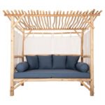 ΚΑΝΑΠΕΣ ΕΞΩΤ. ΧΩΡΟΥ ΜΕ ΣΚΙΑΣΤΡΟ & ΚΟΥΡΤΙΝΕΣ ALKIOR HM6110 ΚΛΑΔΙΑ TEAK-ΜΠΛΕ ΜΑΞΙΛΑΡΙΑ - Image 3