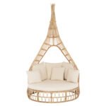 ΚΑΝΑΠΕΣ ΕΞΩΤ.ΧΩΡΟΥ ΣΤΡΟΓΓΥΛΟΣ MARJOM HM9765 ΦΥΣΙΚΟ RATTAN-ΕΚΡΟΥ ΥΦΑΣΜΑ Φ148x287Υεκ. - Image 3