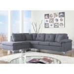 ΚΑΝΑΠΕΣ ΓΩΝΙΑ ΑΡΙΣΤΕΡΗ ZAILA HM3087L ΥΦΑΣΜΑ ΓΚΡΙ 282x197x90Υ εκ. - Image 2