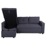 ΚΑΝΑΠΕΣ ΓΩΝΙΑ ΚΡΕΒΑΤΙ WAYNE 224x147x85Υεκ. HM3028.11 ΓΚΡΙ ΥΦΑΣΜΑ - Image 6