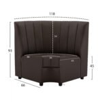 ΚΑΝΑΠΕΣ ΓΩΝΙΑΚΟΣ LANDON HM3163.03 ΑΠΟ ΤΕΧΝΟΔΕΡΜΑ ΚΑΦΕ 118x66x93Υ εκ. - Image 2