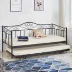 ΚΑΝΑΠΕΣ ΚΡΕΒΑΤΙ MAEKO 190Χ90 ΜΑΥΡΟΣ +ΕΠΕΚΤ/ΜΕΝΟ ΒΟΗΘΗΤΙΚΟ ΚΡΕΒΑΤΙ 85Χ185 HM571.01 - Image 2