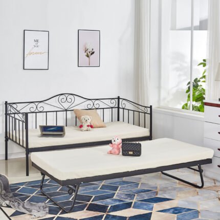 Αγόρασε ΚΑΝΑΠΕΣ ΚΡΕΒΑΤΙ MAEKO 190Χ90 ΜΑΥΡΟΣ +ΕΠΕΚΤ/ΜΕΝΟ ΒΟΗΘΗΤΙΚΟ ΚΡΕΒΑΤΙ 85Χ185 HM571.01 σε μοναδική τιμή στο clickforshop.gr