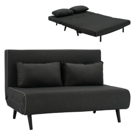 Αγόρασε ΚΑΝΑΠΕΣ ΚΡΕΒΑΤΙ 2 ΑΤΟΜΩΝ ASMA HM3077.03 ΣΚΟΥΡΟ ΓΚΡΙ ΥΦΑΣΜΑ 140x80x77Yεκ. σε μοναδική τιμή στο clickforshop.gr