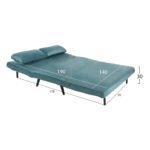 ΚΑΝΑΠΕΣ ΚΡΕΒΑΤΙ 2 ΑΤΟΜΩΝ ASMA HM3077.15 ΒΕΛΟΥΔΟ ΜΕΝΤΑ 140x80x77Yεκ. - Image 3