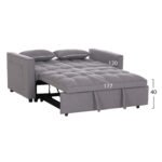 ΚΑΝΑΠΕΣ ΚΡΕΒΑΤΙ 2-ΘΕΣΙΟΣ BORG HM3289.11 ΓΚΡΙ ΥΦΑΣΜΑ 140x100x80Υεκ - Image 3