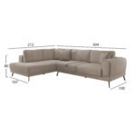 ΚΑΝΑΠΕΣ ΚΡΕΒΑΤΙ ΑΡΙΣΤΕΡΗ ΓΩΝΙΑ ZENORA HM3337.03L ΜΠΕΖ ΥΦΑΣΜΑ 303x214x80Υεκ - Image 2