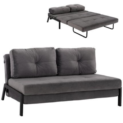 Αγόρασε ΚΑΝΑΠΕΣ ΚΡΕΒΑΤΙ ΒΕΛΟΥΔΟ ΓΚΡΙ 2½ ΘΕΣΙΟΣ HM3079.11 151x92x66Υ εκ. σε μοναδική τιμή στο clickforshop.gr