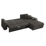 ΚΑΝΑΠΕΣ ΚΡΕΒΑΤΙ ΔΕΞΙΑ ΓΩΝΙΑ KANSO HM3338.01R ΓΚΡΙ ΥΦΑΣΜΑ 244x188x80Υεκ - Image 3