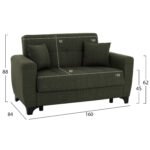 ΚΑΝΑΠΕΣ ΚΡΕΒΑΤΙ HEMA ΔΙΘΕΣΙΟΣ ΨΗΛΗ ΠΛΑΤΗ DARK OLIVE HM3243.05 160x84x88 εκ. - Image 2