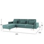 ΚΑΝΑΠΕΣ ΚΡΕΒΑΤΙ ΓΩΝΙΑ ΑΝΑΣΤΡΕΨΙΜΗ ELIZA HM3145.04 ΣΕ ΒΕΡΑΜΑΝ ΒΕΛΟΥΔΟ 245x160x80Υεκ. - Image 2