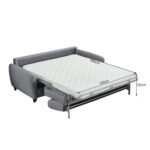 ΚΑΝΑΠΕΣ-ΚΡΕΒΑΤΙ ΜΕ ΑΝΑΔΙΠΛ.ΣΤΡΩΜΑ ETUDINE HM3311.01 ΓΚΡΙ ΥΦΑΣΜΑ 190x98x90Υεκ - Image 3