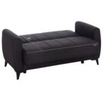 ΚΑΝΑΠΕΣ ΚΡΕΒΑΤΙ ΜΕ ΑΠΟΘ.ΧΩΡΟ ΔΙΘΕΣΙΟΣ NIKKO HM3293.01 ΓΚΡΙ ΥΦΑΣΜΑ 144x75x84Υεκ. - Image 3