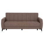 ΚΑΝΑΠΕΣ ΚΡΕΒΑΤΙ ΜΕ ΑΠΟΘ.ΧΩΡΟ TΡΙΘΕΣΙΟΣ NIKKO HM3292.02 ΚΑΦΕ ΥΦΑΣΜΑ 209x76x83Υεκ. - Image 4