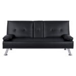 ΚΑΝΑΠΕΣ ΚΡΕΒΑΤΙ BENIN ΜΕ ΜΑΥΡΟ PU 165x76,5x79 εκ ΚΑΙ ΠΤΥΣΣΟΜΕΝΟ ΜΠΡΑΤΣΟ HM3157.01 - Image 3