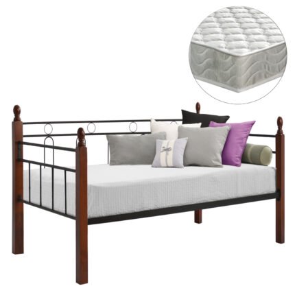 Αγόρασε ΚΑΝΑΠΕΣ ΚΡΕΒΑΤΙ ΜΕ ΣΤΡΩΜΑ REVEN HM21329 ΜΕΤΑΛΛΟ & ΞΥΛΟ ΣΕ DIRTY OAK--ΣΤΡΩΜΑ 90Χ190εκ σε μοναδική τιμή στο clickforshop.gr