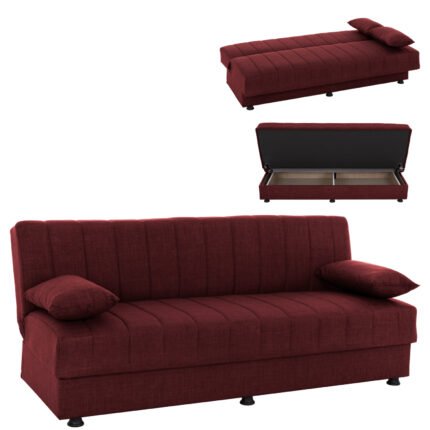 Αγόρασε ΚΑΝΑΠΕΣ ΚΡΕΒΑΤΙ ANDRI ΤΡΙΘΕΣΙΟΣ ΚΟΚΚΙΝΟ HM3239.06 180x72x77 εκ. σε μοναδική τιμή στο clickforshop.gr