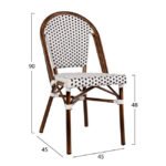 ΚΑΡΕΚΛΑ BISTRO ΑΛΟΥΜΙΝΙΟΥ BAMBOO LOOK ΜΕ ΛΕΥΚΟ-ΜΑΥΡΟ RATTAN HM5566.01 45x54x90Υεκ. - Image 2