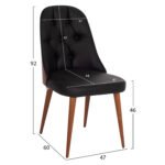 ΚΑΡΕΚΛΑ ΕΠΑΓΓΕΛΜΑΤΙΚΗ ESTRELLA HM9270.41 ΜΑΥΡΟ PU & ΞΥΛΙΝΗ ΚΑΡΥΔΙ ΠΛΑΤΗ 47x60x92Yεκ. - Image 2