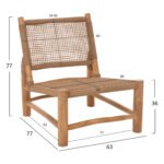 ΚΑΡΕΚΛΑ LONDER HM5986 ΞΥΛΟ TEAK ΣΕ ΦΥΣΙΚΟ ΚΑΙ ΣΥΝΘΕΤΙΚΟ RATTAN 63x77x77Υεκ. - Image 2