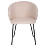 ΚΑΡΕΚΛΑ ISIAH HM9615.03 ΜΠΕΖ ΥΦΑΣΜΑ-ΜΑΥΡΑ ΜΕΤΑΛΛΙΚΑ ΠΟΔΙΑ 56x56x76Υ εκ. - Image 3