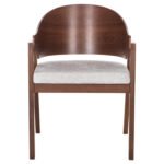 ΚΑΡΕΚΛΑ NERO HM9972 RUBBERWOOD ΣΕ ΚΑΡΥΔΙ-ΓΚΡΙ ΥΦΑΣΜΑ ΚΑΘΙΣΜΑ 56x56x78Yεκ. - Image 3