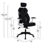 ΚΑΡΕΚΛΑ ΓΡΑΦΕΙΟΥ SALENA HM1086.02 ΣΕ ΜΑΥΡΟ-ΛΕΥΚΟ ΧΡΩΜΑ 65x70x128-132 - Image 2