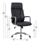 ΚΑΡΕΚΛΑ ΓΡΑΦΕΙΟΥ SHAILA HM1104.01 ΣΕ ΧΡΩΜΑ ΜΑΥΡΟ 64x68x(116-123)cm - Image 2