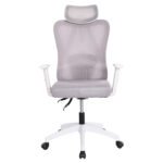 ΚΑΡΕΚΛΑ ΓΡΑΦΕΙΟΥ MEXER HM1195.02 ΓΚΡΙ MESH-PP ΒΑΣΗ-ΣΚΕΛΕΤΟΣ ΛΕΥΚΟΣ 68x70x136Υεκ. - Image 3