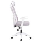 ΚΑΡΕΚΛΑ ΓΡΑΦΕΙΟΥ MEXER HM1195.02 ΓΚΡΙ MESH-PP ΒΑΣΗ-ΣΚΕΛΕΤΟΣ ΛΕΥΚΟΣ 68x70x136Υεκ. - Image 4