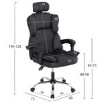 ΚΑΡΕΚΛΑ ΓΡΑΦΕΙΟΥ OCTAVIUS HM1202 ΜΑΥΡΟ PVC-ΜΕΤΑΛ.ΧΡΩΜΙΟ ΒΑΣΗ 63x73x129Υεκ - Image 2