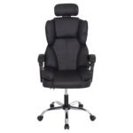 ΚΑΡΕΚΛΑ ΓΡΑΦΕΙΟΥ OCTAVIUS HM1202 ΜΑΥΡΟ PVC-ΜΕΤΑΛ.ΧΡΩΜΙΟ ΒΑΣΗ 63x73x129Υεκ - Image 3