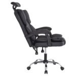 ΚΑΡΕΚΛΑ ΓΡΑΦΕΙΟΥ OCTAVIUS HM1202 ΜΑΥΡΟ PVC-ΜΕΤΑΛ.ΧΡΩΜΙΟ ΒΑΣΗ 63x73x129Υεκ - Image 5