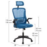 ΚΑΡΕΚΛΑ ΓΡΑΦΕΙΟΥ BLAZER HM1205.03 ΜΠΛΕ MESH-ΜΑΥΡΟΣ ΣΚΕΛΕΤΟΣ 60x58x110-130Υεκ. - Image 2