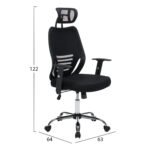 ΚΑΡΕΚΛΑ ΓΡΑΦΕΙΟΥ BRIEF HM1206.01 ΜΑΥΡΟ MESH--ΒΑΣΗ ΧΡΩΜΙΟΥ 63x64x122Υεκ. - Image 2