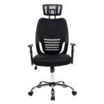 ΚΑΡΕΚΛΑ ΓΡΑΦΕΙΟΥ BRIEF HM1206.01 ΜΑΥΡΟ MESH--ΒΑΣΗ ΧΡΩΜΙΟΥ 63x64x122Υεκ. - Image 3