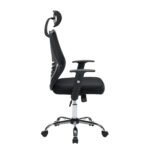 ΚΑΡΕΚΛΑ ΓΡΑΦΕΙΟΥ BRIEF HM1206.01 ΜΑΥΡΟ MESH--ΒΑΣΗ ΧΡΩΜΙΟΥ 63x64x122Υεκ. - Image 4