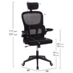 ΚΑΡΕΚΛΑ ΓΡΑΦΕΙΟΥ BASTON HM18236.01 ΜΑΥΡΟ MESH & PP ΣΚΕΛΕΤΟΣ 64x60x117-127Υεκ. - Image 2